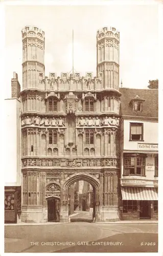 L242 England The Christchurch Gate Canterbury Vintage Postkarte