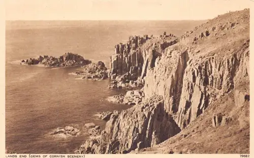 L242 England Land's End Cornwall Penzance Cliff Vintage Postkarte