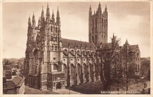 L240 England Canterbury Cathedral Vintage Postkarte