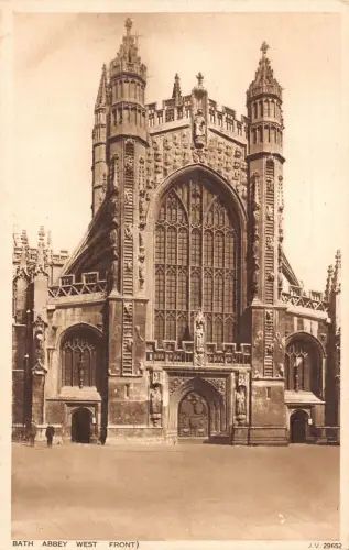 L240 England Bath Abbey Westfront Vintage Postkarte