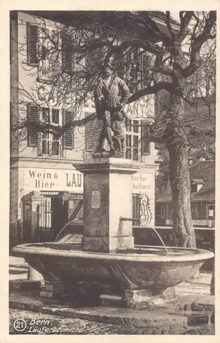 A172 Schweiz Bern Laeuferbrunnen Wein Bier Kneipe Cafe Restaurant AK