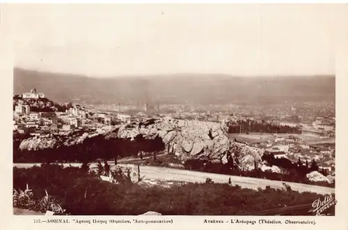 A762 Griechenland Athen L'Areopage Theseion Observatorium Aeropage RPPC Postkarte