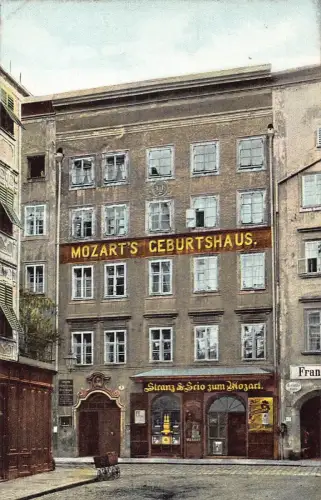 A002 Österreich Salzburg Mozarts Geburtshaus Geburtshaus Vintage Postkarte