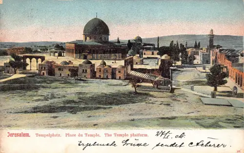 B488 Israel Jerusalem 1906 Die Tempelplattform Vintage Postkarte