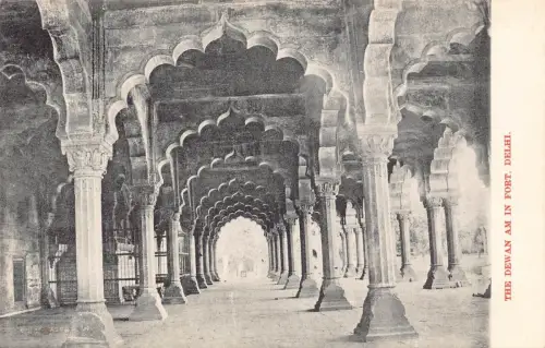 A004 Indien Der Tau bin in Fort Delhi Arkaden Vintage Postkarte