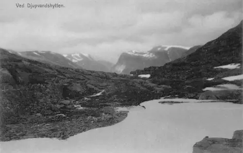 L390 Norwegen Ved Djupvandshytten Vintage Postkarte