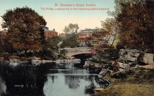 L386 Irland Dublin St Stephen's Green Dublin Vintage Postkarte
