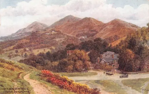 L244 England Die Malvern Hills aus dem britischen Lager Vintage Postkarte