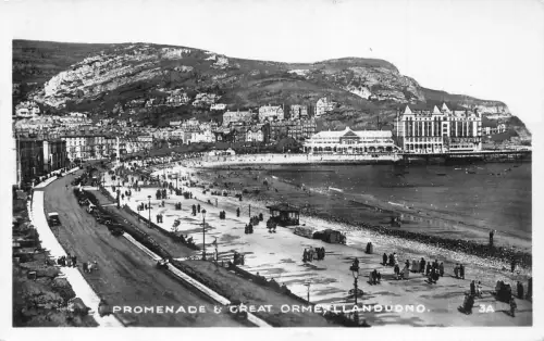L243 Wales 1947 Llandudno Promenade, Great Orme Beach Vintage Postkarte