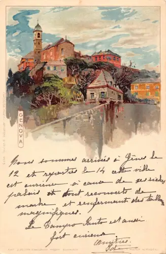 Italien Genua Genua Kunst von Manuel Wielandt Chromo Litho 1901 Postkarte B906