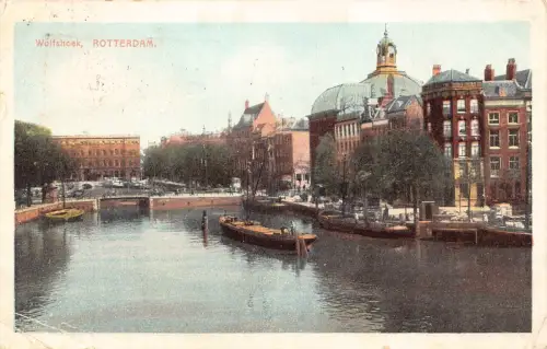 A185 Niederlande 1926 Wolfshoek Rotterdam Boote Vintage Postkarte