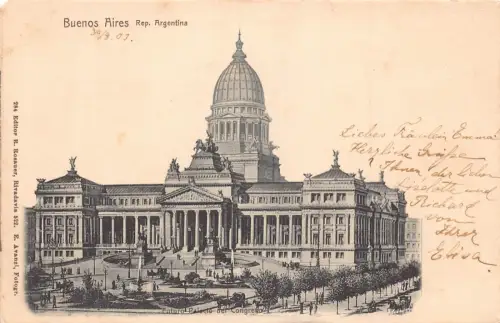 A186 Argentinien 1903 Buenos Aires Futuro Palacio del Congresi Vintage Postkarte