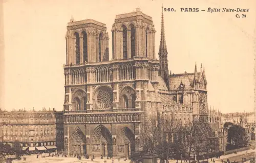 A009 Frankreich Paris Notre-Dame Kathedrale Vintage Postkarte