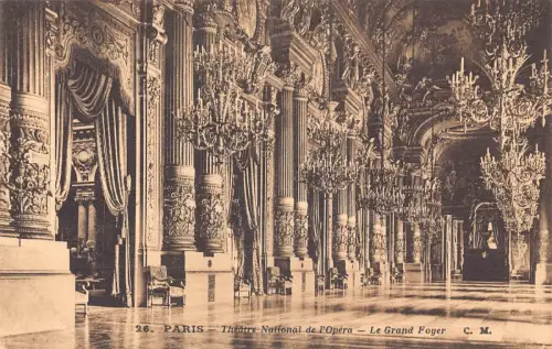 A009 Frankreich Paris Theater National De L'Opera Le Grand Foyer Innenraum Postkarte