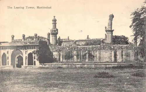 A008 Indien Mushirabad Der Schiefe Turm Vintage Postkarte