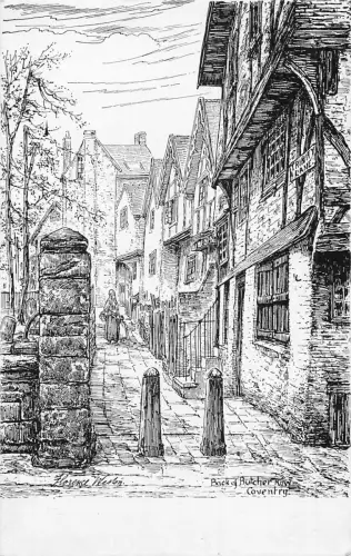 A771 England Back of Butcher Row Coventry Kunst Vintage Postkarte