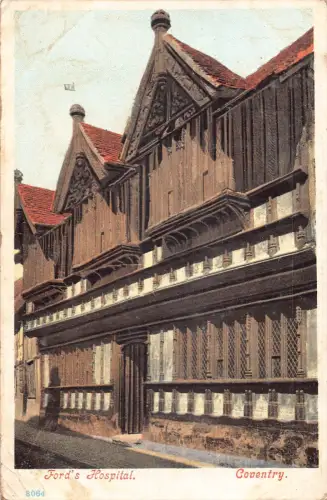 A771 England 1904 Ford's Hospital Coventry Oldtimer Postkarte