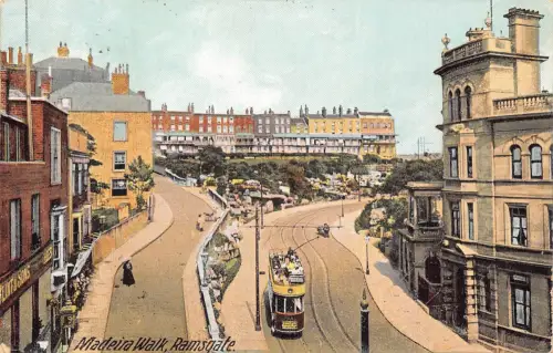 A772 England 1908 Madeira Walk Ramsgate Straßenbahn Vintage Postkarte