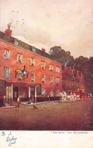 A780 England The Bull Inn Rochester Kunst Vintage Postkarte