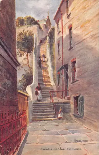 A781 England Jacob's Ladder Falmouth Vintage Postkarte