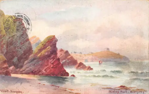 A784 England 1921 Bischof Rock Newquay Kunst Vintage Postkarte