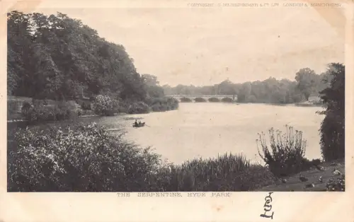 A787 England London Serpentine Hyde Park Vintage Postkarte