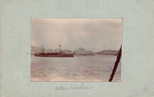 Jemen Aden Hafen Dampfschiff RPPC Vintage Postkarte B909
