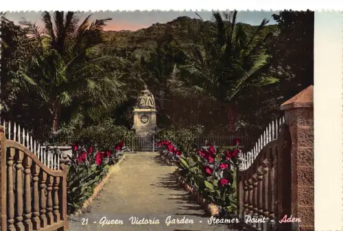 Jemen Aden Queen Victoria Garden Steamer Point RPPC Vintage Postkarte B909