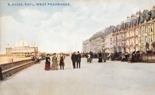 A787 Wales Rhyl West Promenade Vintage Postkarte