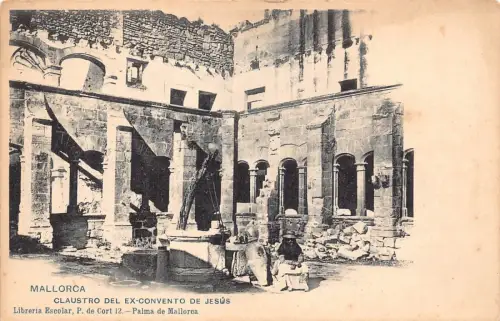 B067 Spanien Mallorca Claustro del Exconvento de Jesus Vintage Postkarte