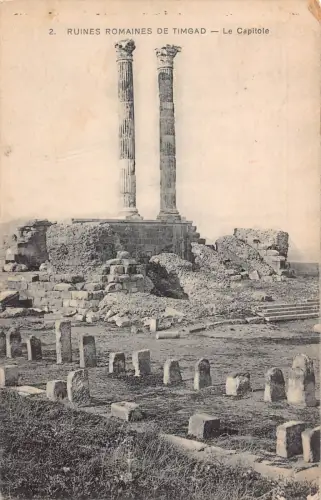 B063 Algerien 1914 Ruinen Romaines de Timgad Capitole Ruinen Vintage Postkarte