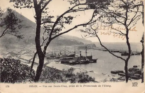 B063 Algerien Oran Vue Santa Cruz Preis Promenade l'Etand Dampfschiff Postkarte