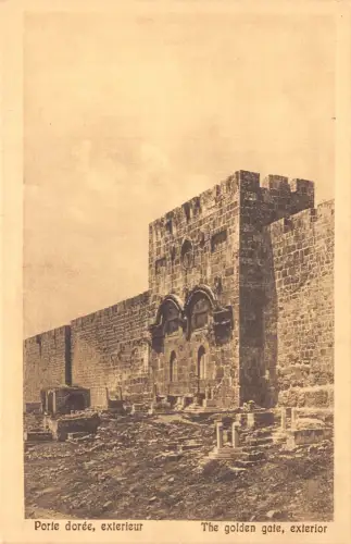 B066 Israel Jerusalem Goldenes Tor außen Vintage Postkarte
