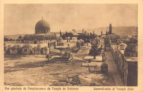 B066 Israel Jerusalem Gesamtansicht Tempelgebiet Vintage Postkarte