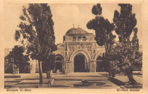 B066 Israel El Aksa Moschee Vintage Postkarte