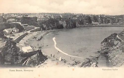 A790 England Town Beach Newquay Vintage Postkarte