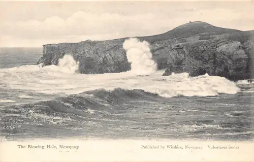 A791 England Newquay Blowing Hole Vintage Postkarte
