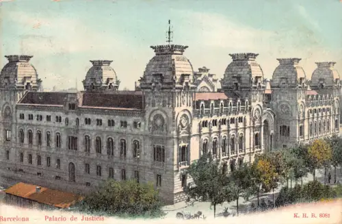 A795 Spanien Barcelona Palacio de Justicia Palace Vintage Postkarte