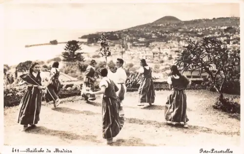 A794 Portugal Bailimbo da Madeira Traditioneller Tanz RPPC Vintage Postkarte