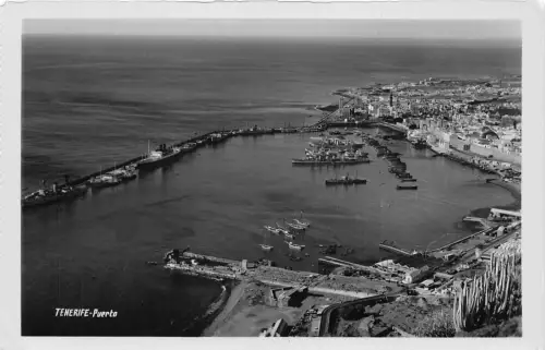 A794 Spanien Teneriffa Puerto Hafen Boote RPPC Vintage Postkarte