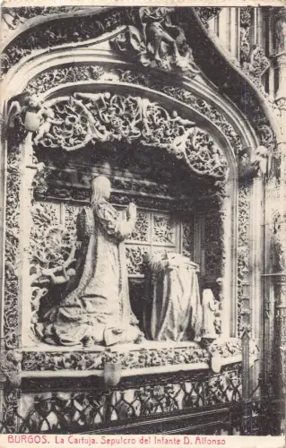 A795 Spanien 1929 Burgos Cartuja Sepulcro del Infante D Alfonso Vintage Postkarte