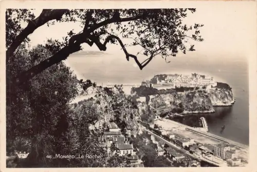 A796 Monaco Le Rocher Echtfoto Vintage Postkarte