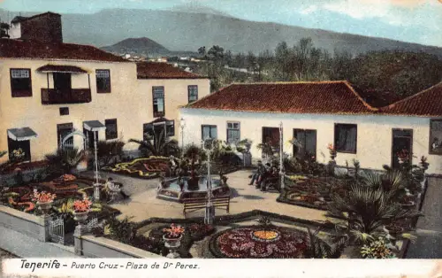 A796 Spanien Teneriffa Puerto Cruz Plaza de Dr Perez Vintage Postkarte