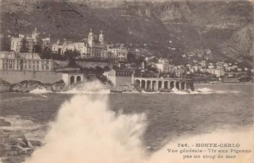 A802 Monaco Monte Carlo 1919 Tix aux Pigeons par un coup de mer Wellen Postkarte