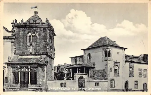 A802 Portugal Braga Capela e Casa dos Coimbras Vintage Postkarte