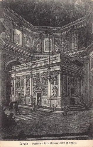 A803 Italien Loreto Basilika Arco Minore Sotto Kuppel Kirche Vintage Postkarte