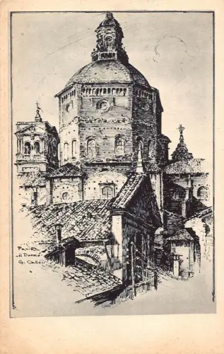 A803 Italien Pavia Ponte Dom Dom Kunst Vintage Postkarte
