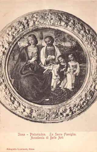 A803 Italien Siena Pinturicchio Sacra Famiglia Kunst Vintage Postkarte