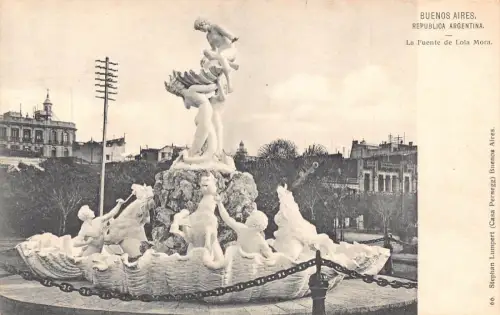 A815 Argentinien Buenos Aires Fuente de Lola Mora Brunnen Vintage Postkarte