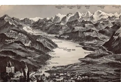 A810 Schweiz Thun Thuner See See Karte Vintage Postkarte
